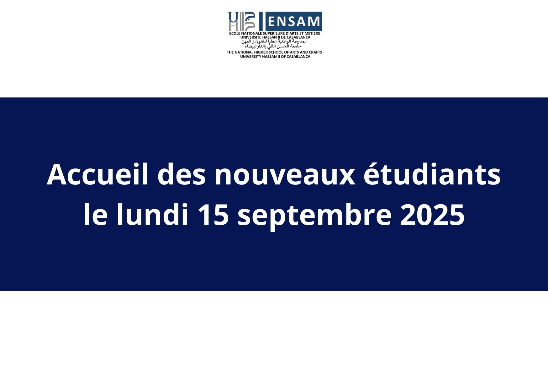 Accueil des nouveaux étudiants