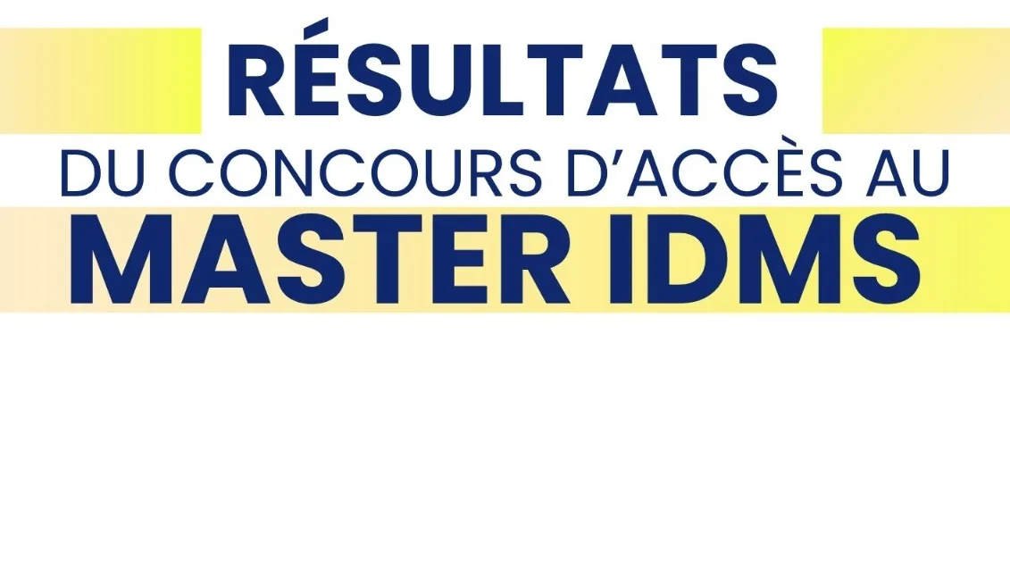 Résultats du concours d'accès au Master IDMS