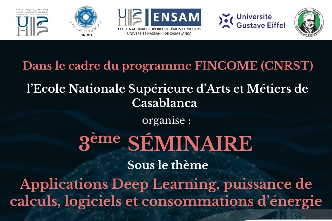 3ᵉ Séminaire FINCOME sur les Applications du Deep Learning : Puissance de calcul, logiciels et consommation énergétique